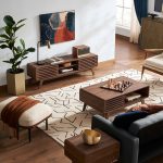 mopio Ensley 59" Walnut TV Stand for 55/60/65 inch TV - Image 6